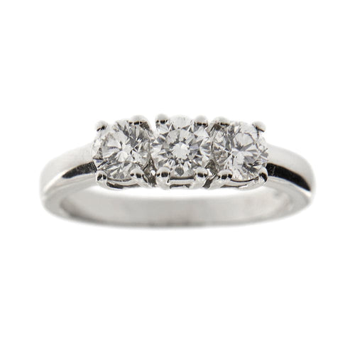 Bague 55 Bague trilogie en or blanc 18 kt et diamants 1,12 ct 58 Facettes 25737