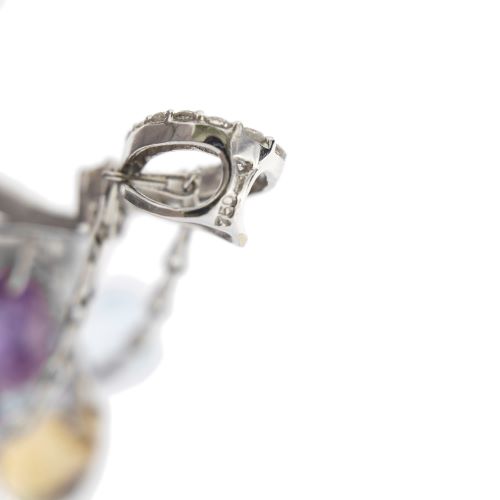 Collier Collier - Pendentif en or blanc 18 ct avec diamants et pierres fines 58 Facettes 25768