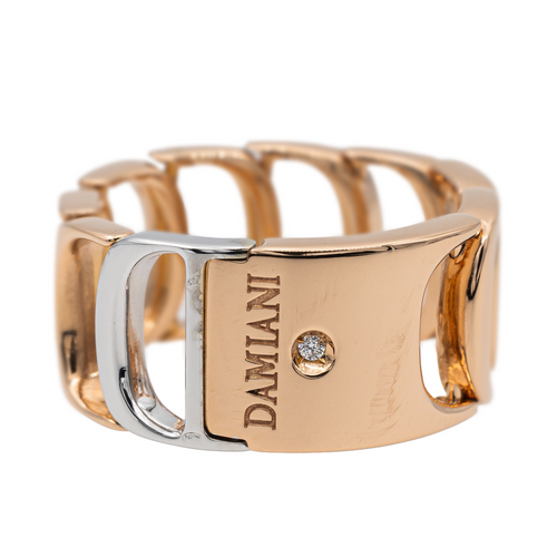 Bague 55 Damiani - Bague en or rose et or blanc avec diamant 58 Facettes 2582394CN