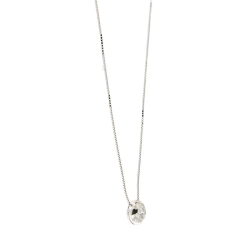 Collier Collier - Pendentif en or blanc 18 carats avec diamant 0,15 ct 58 Facettes 25854