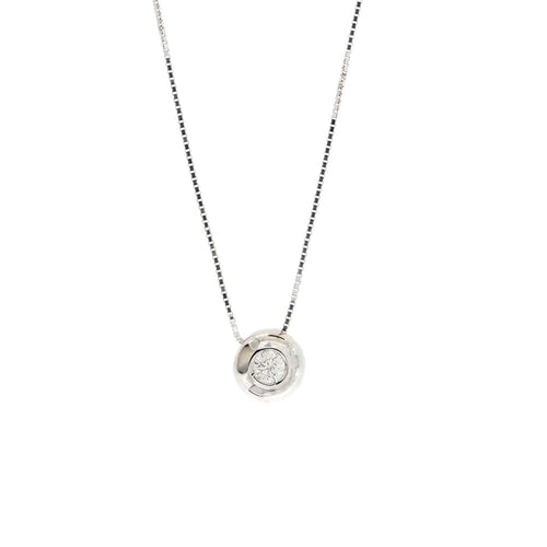 Collier Collier - Pendentif en or blanc 18 carats avec diamant 0,15 ct 58 Facettes 25854