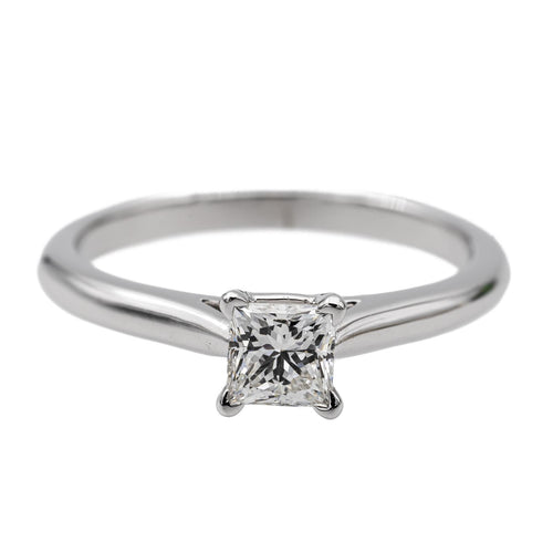 Bague 51 Cartier - Bague solitaire en platine 950 et diamant taille princesse 58 Facettes 2595386CN