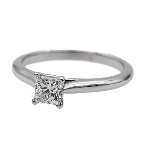 Bague 51 Cartier - Bague solitaire en platine 950 et diamant taille princesse 58 Facettes 2595386CN