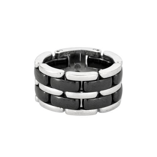 Bague 53 CHANEL - Bague souple Ultra Or gris, céramique noire 58 Facettes DV0618-2-53-2