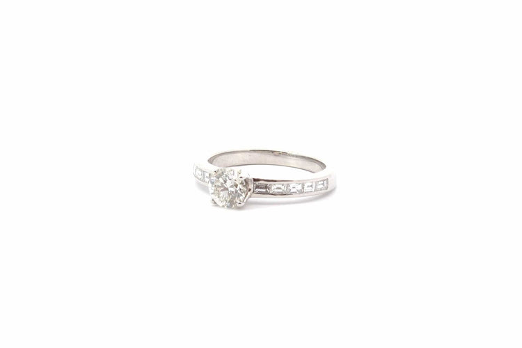 Bague 50 Solitaire - Bague en or blanc 18k et diamants 58 Facettes 26222