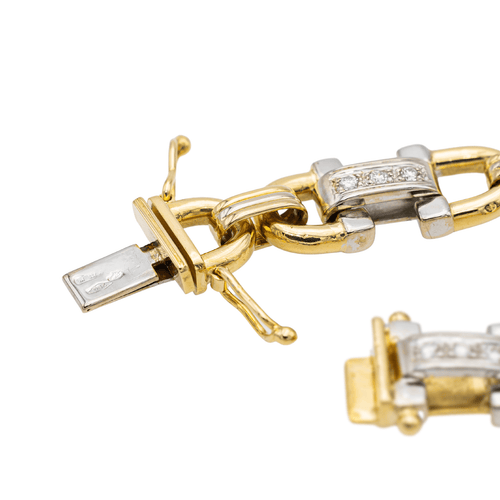 Bracelet Bracelet en or jaune et or blanc 18 carats serti de diamants 58 Facettes 2624864CN