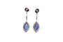 Boucles d'oreilles Art déco - Boucles d’oreilles en platine saphirs et diamants 58 Facettes 26291