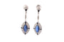 Boucles d'oreilles Art déco - Boucles d’oreilles en platine saphirs et diamants 58 Facettes 26291