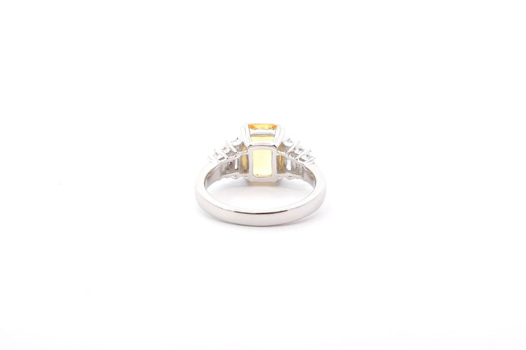 Bague 50 Bague en platine saphir jaune 2 ct et diamants 58 Facettes 26305-26315
