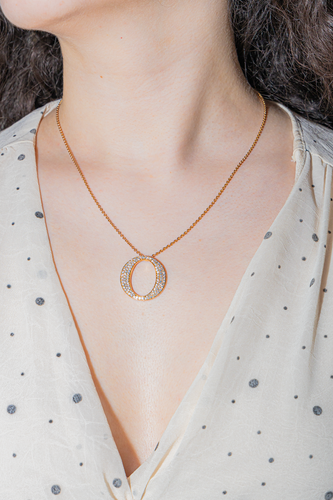 Collier Collier - Pendentif en or rose 18 carats et diamants 58 Facettes 2635508CN