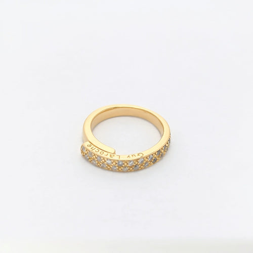 Bague 46 Guy Laroche - Alliance en or jaune 18 carats et diamants 58 Facettes 26367