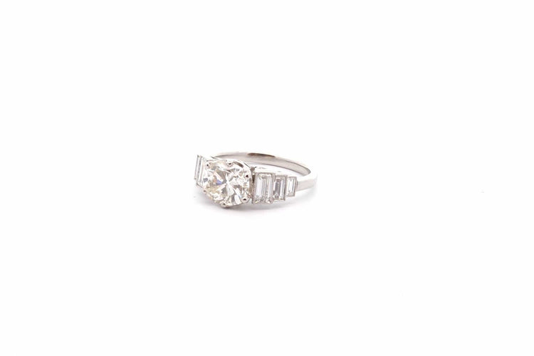 Bague 53 Bague de fiançailles en platine avec diamants 2,03 ct 58 Facettes 26472-26368