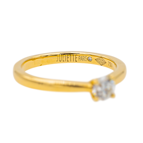 Bague 49 Juliette Paris - Bague solitaire en or jaune 18 carats et diamant 58 Facettes 2638323CN