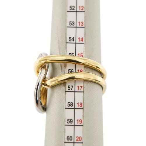 Bague 57 Double bague en or jaune et or blanc 18 ct avec diamants 58 Facettes 26410