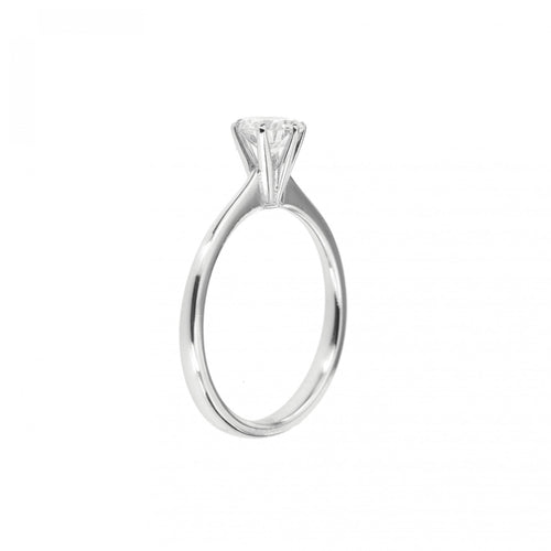 Bague 56 Bague solitaire - Diamant 0,74 ct en or blanc 18 kt 58 Facettes 26425