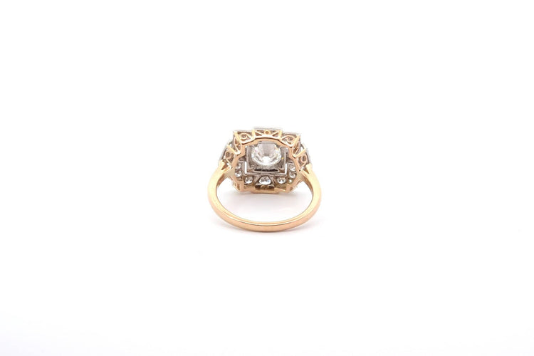 Bague 54 Bague Art déco en platine et or 18k avec diamants 1,06 ct 58 Facettes 26479-26559