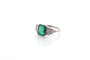 Bague 55 Bague vintage en platine avec émeraude 2,65 ct et diamants 58 Facettes 26487-26573