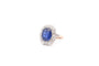 Bague 53.5 Bague saphir de Ceylan 6,44 ct et diamants en or jaune 18k 58 Facettes 26493-26341A