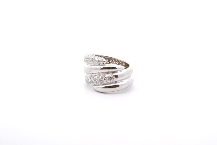 Bague 54 Bague en or blanc 18k sertie de diamants 58 Facettes 26526dv