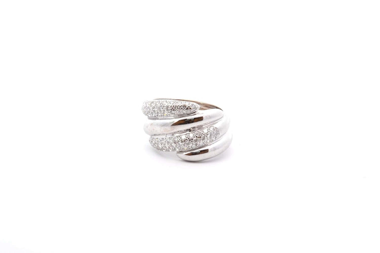 Bague 54 Bague en or blanc 18k sertie de diamants 58 Facettes 26526dv