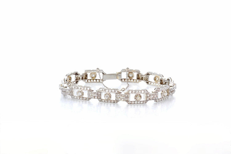 Bracelet Bracelet Art déco en or blanc 18k et diamants 58 Facettes 26595