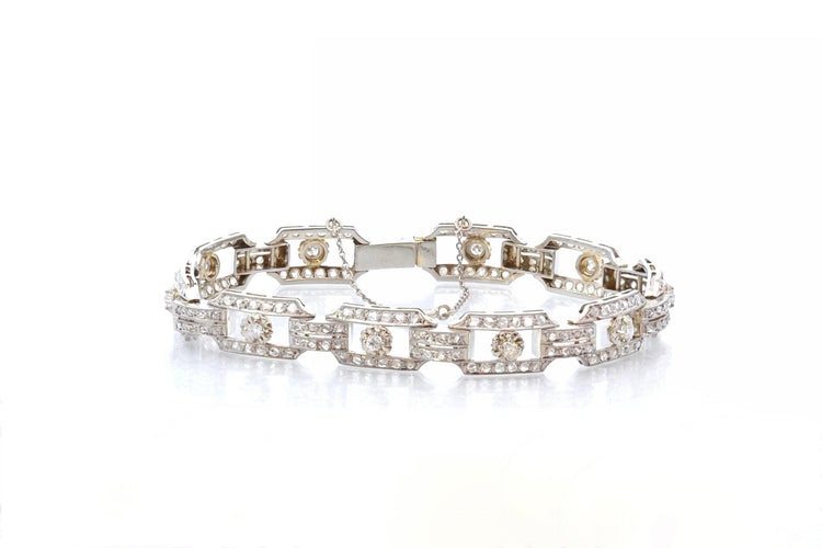 Bracelet Bracelet Art déco en or blanc 18k et diamants 58 Facettes 26595