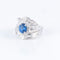 Bague 55 Bague Juponnée, Saphir & Diamants, Or Blanc 58 Facettes DV0032-13