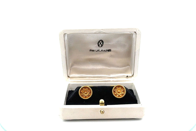 Boutons de manchette Lalaounis - Boutons de manchette en or jaune 18k 58 Facettes 26667