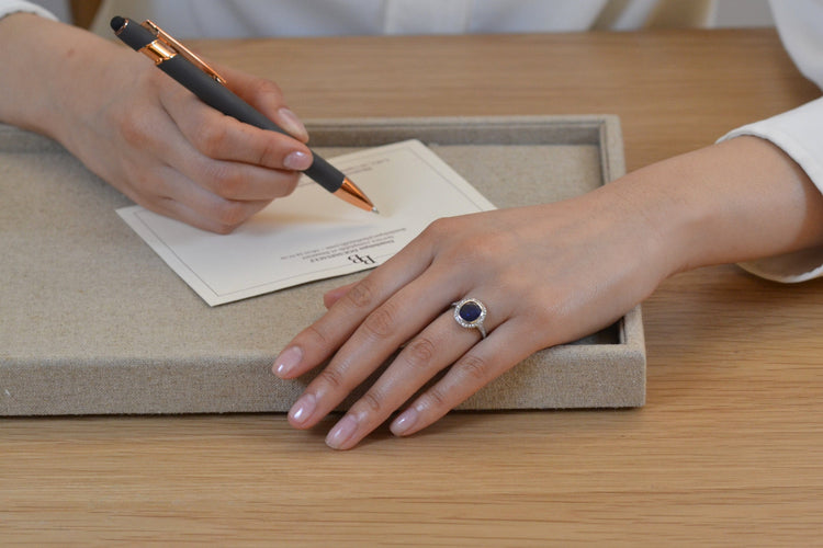 Bague 53 Bague Art déco en platine avec saphir de Ceylan et diamants 58 Facettes 26684-26853