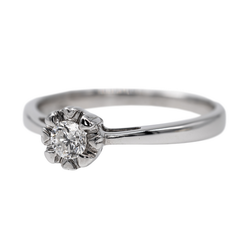 Bague 53 Bague solitaire en or blanc 18 carats et diamant 58 Facettes 2673349CN