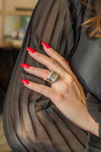 Bague 48 Bague en or blanc 18 carats pavée de diamants 58 Facettes 2673928CN