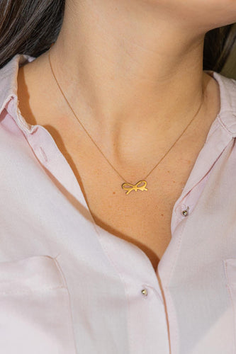 Collier Ginette NY Mini Bow - Collier pendentif en or rose 58 Facettes 2678581CN