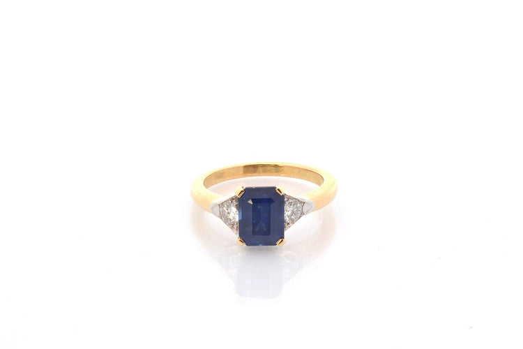 Bague 52 Bague saphir 2,30 ct et diamants en or 18k et platine 58 Facettes 26794-26686
