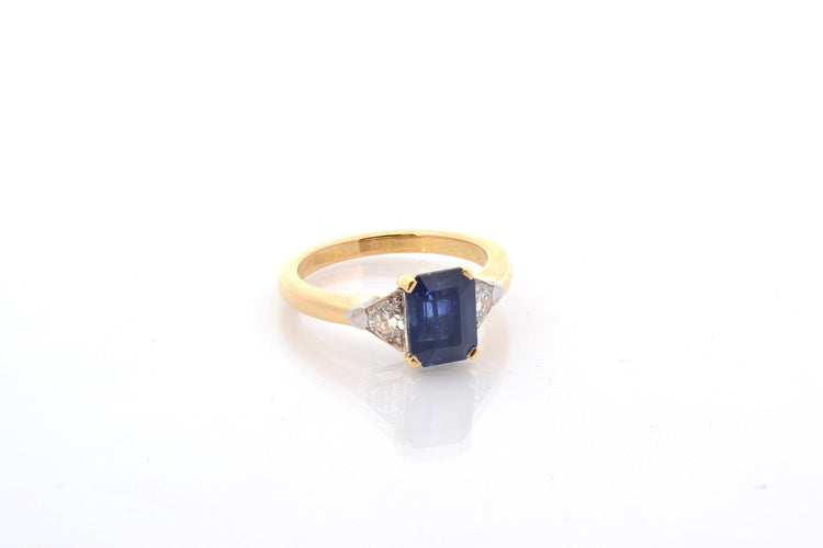 Bague 52 Bague saphir 2,30 ct et diamants en or 18k et platine 58 Facettes 26794-26686
