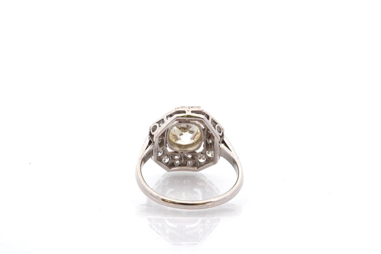 Bague 53.5 Bague Art déco en platine avec diamants 1,11 ct 58 Facettes 26863-26531a