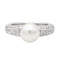 Bague 53 Bague cocktail en or blanc 18 carats avec perle et diamants 58 Facettes 2686301CN