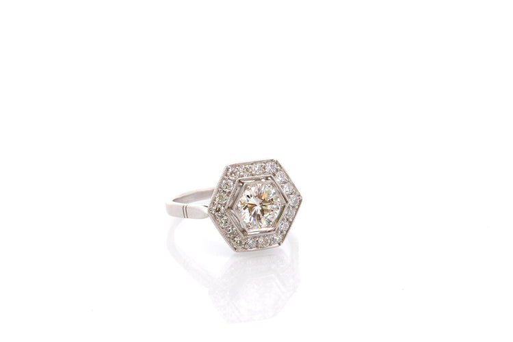 Bague 55 Bague en platine avec diamant 0,89 ct 58 Facettes 26864-26982