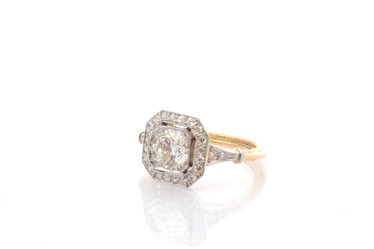 Bague 54 Bague Art déco en platine et or 18k avec diamants 58 Facettes 26872-26984