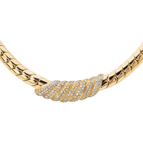 Collier Collier maille anglaise en or jaune 18 carats et diamants 58 Facettes 2695948CN