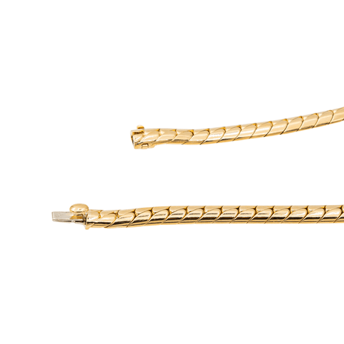 Collier Collier maille anglaise en or jaune 18 carats et diamants 58 Facettes 2695948CN