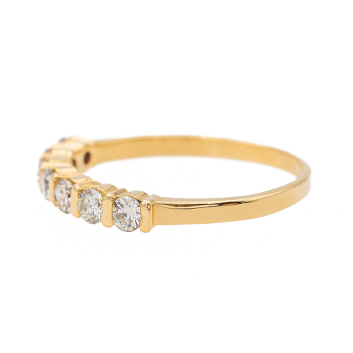 Bague 55 Bague demi-alliance en or jaune 18 carats et diamants 58 Facettes 2697387CN