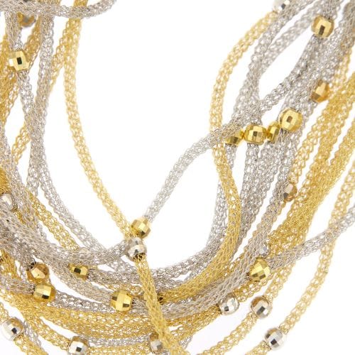 Collier Collier multifils en or jaune et or blanc 18 carats 58 Facettes 26987