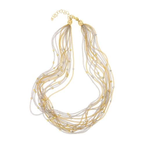 Collier Collier multifils en or jaune et or blanc 18 carats 58 Facettes 26987