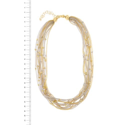 Collier Collier multifils en or jaune et or blanc 18 carats 58 Facettes 26987