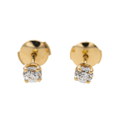 Boucles d'oreilles Boucles d’oreilles puces en or jaune 18 carats et diamants 58 Facettes 2700158CN
