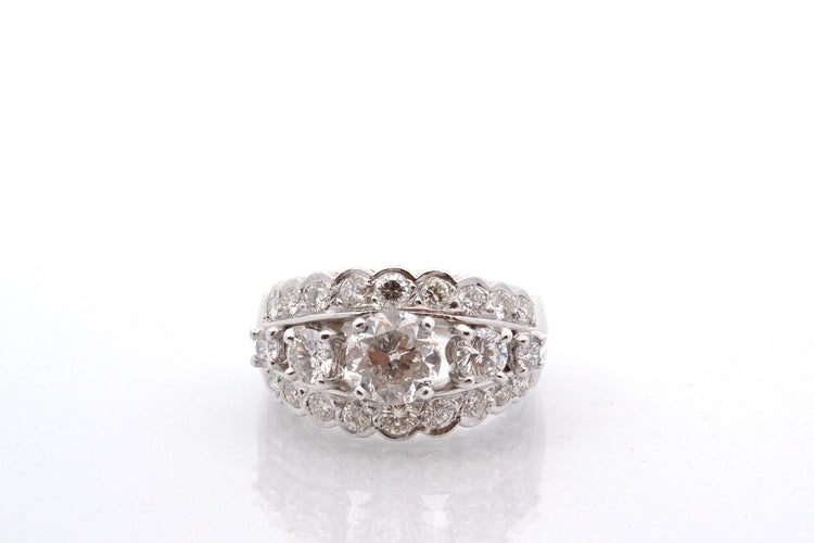 Bague 53 Bague vintage en or blanc 18k et diamants 58 Facettes 27236-27101