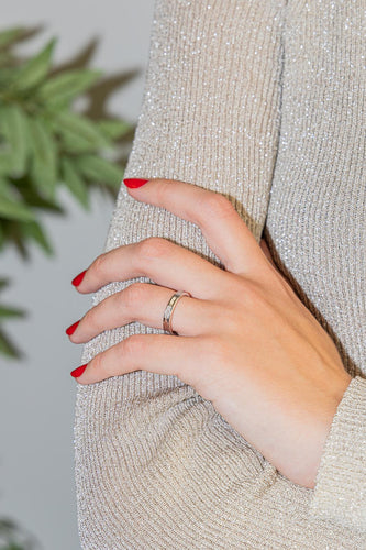 Bague 53 Alliance - Bague en or blanc 18 carats et diamants 58 Facettes 2711886CN