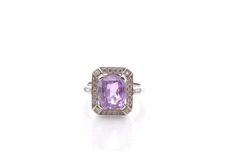Bague 53 Bague Art déco en platine au saphir violet et diamants 58 Facettes 27137-27182