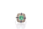 Bague 55 Bague Art déco en platine émeraude, diamants et saphirs 58 Facettes 27176