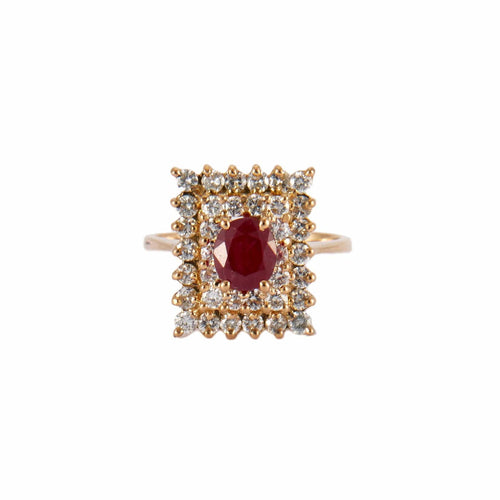 Bague 54 Bague Love en or jaune 18 carats et rubis, diamants 58 Facettes BO/220058 STA